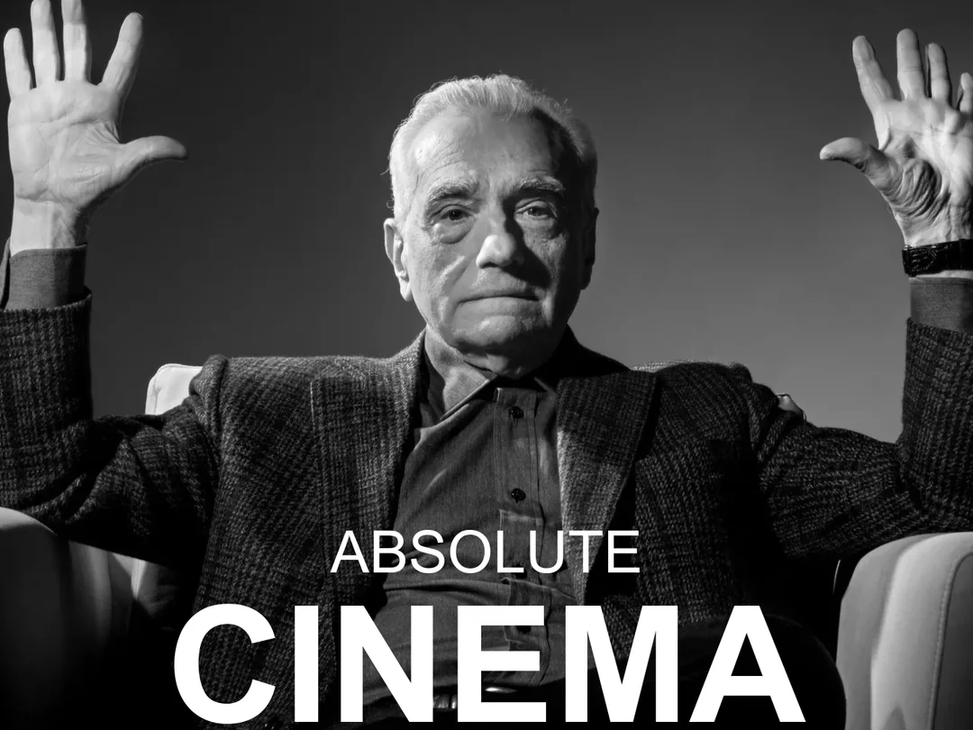 Absolute Cinema - Martin Scorsese with Hands Up meme template variation