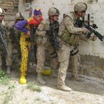 Army Soldiers With Clown Stacked Up meme template