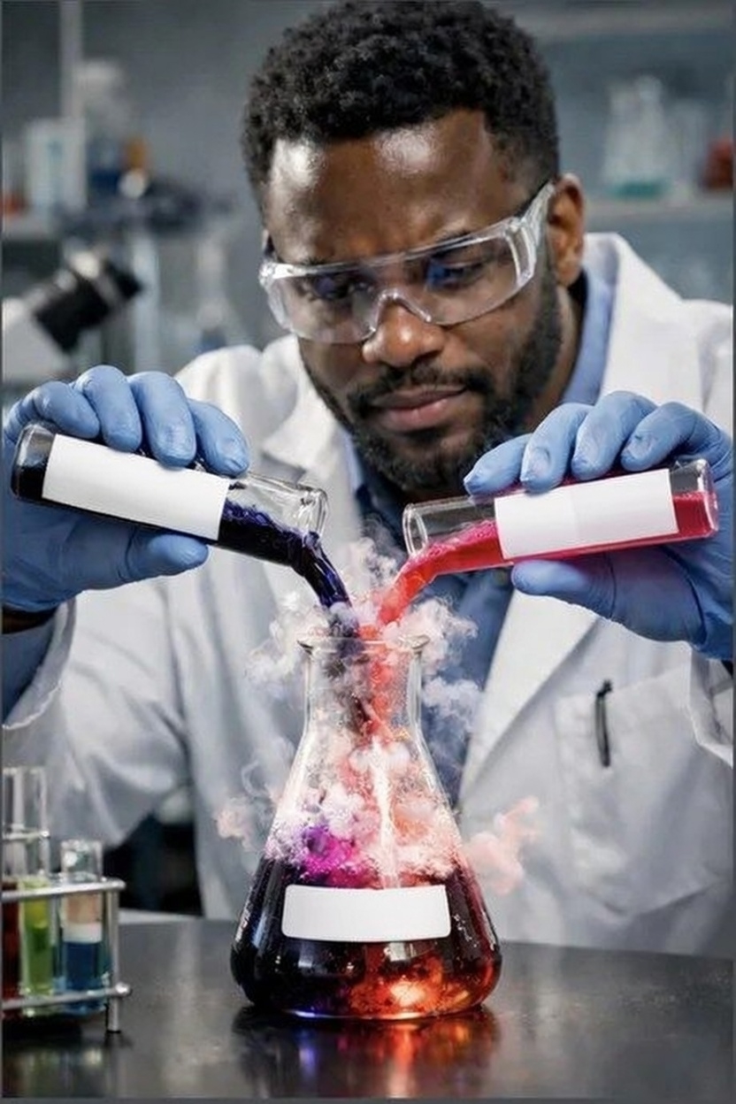Black Chemist Combining Ingredients  meme template