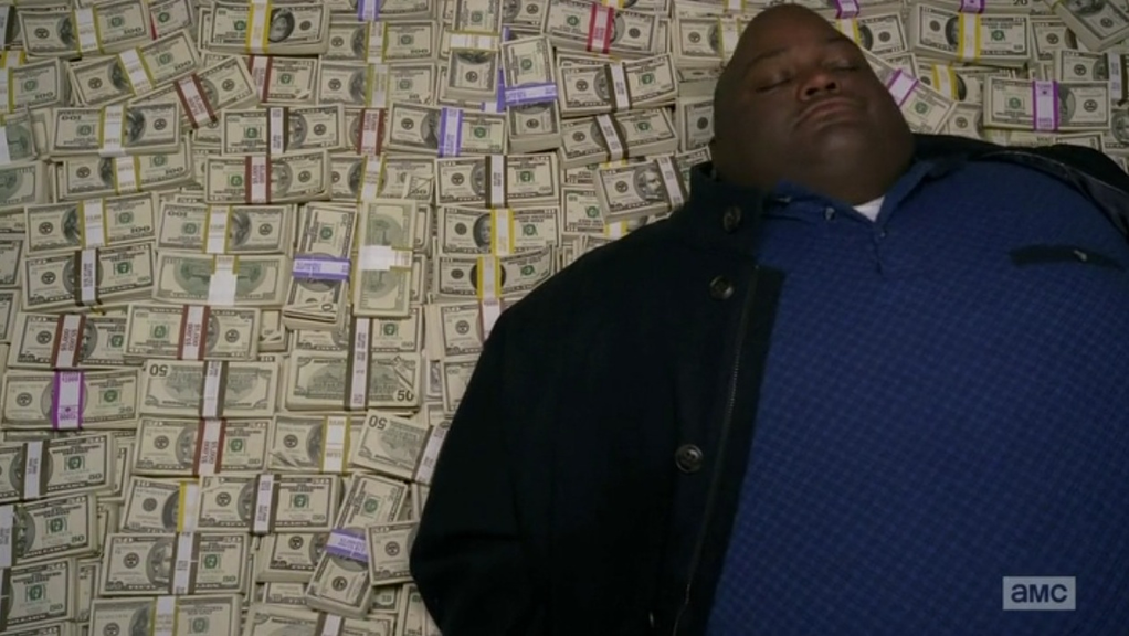 Breaking Bad Huell Laying On Money meme template