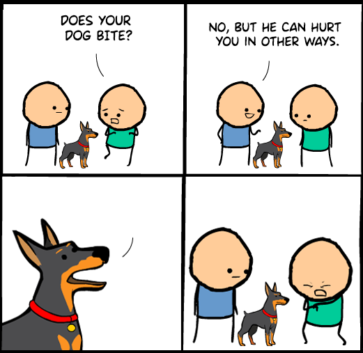 Does Your Dog Bite? No - But It Can Hurt In Other Ways meme template variation