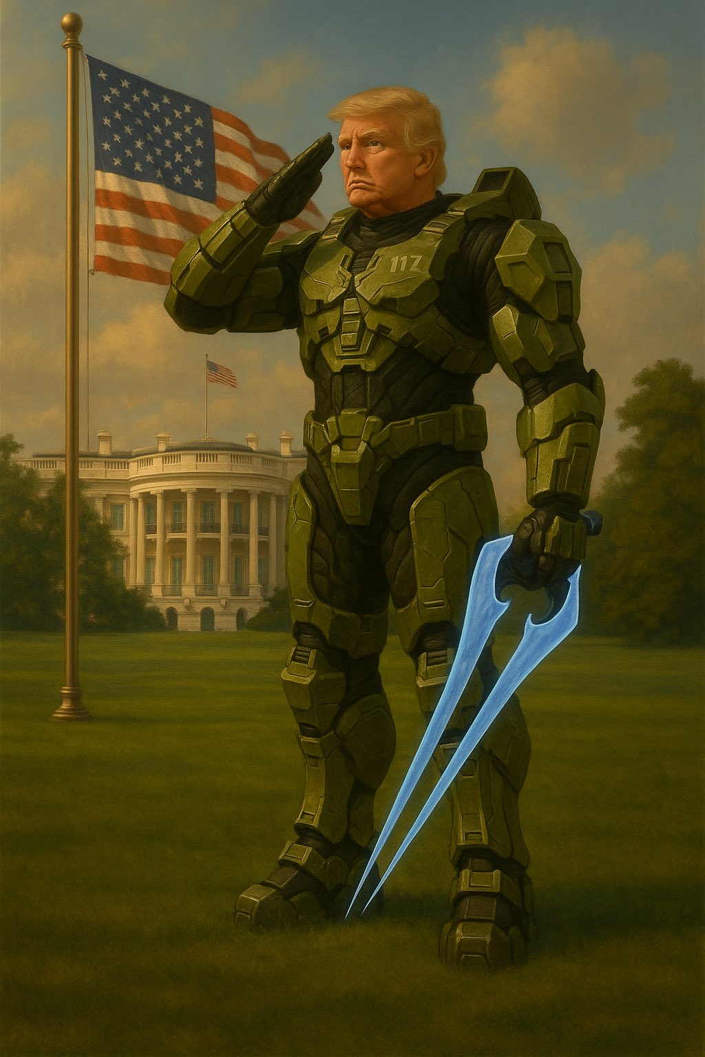 Donald Trump as Master Chief meme template