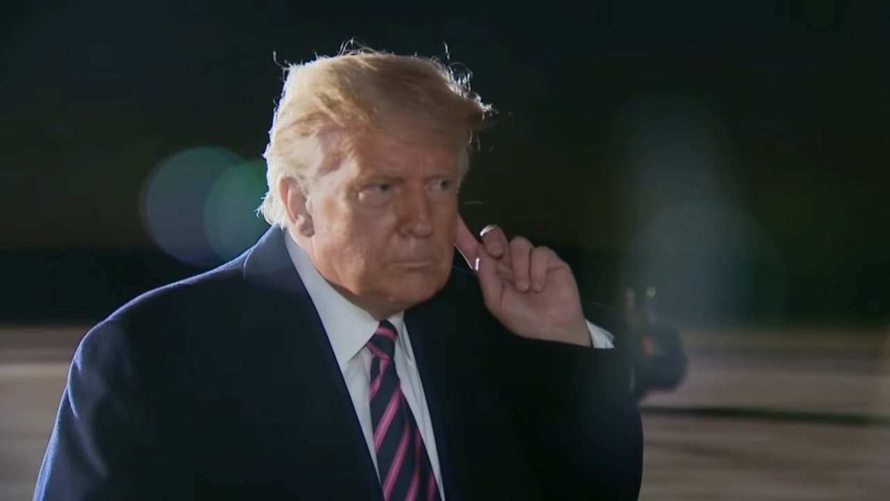 Donald Trump Listening - Finger to Ear meme template