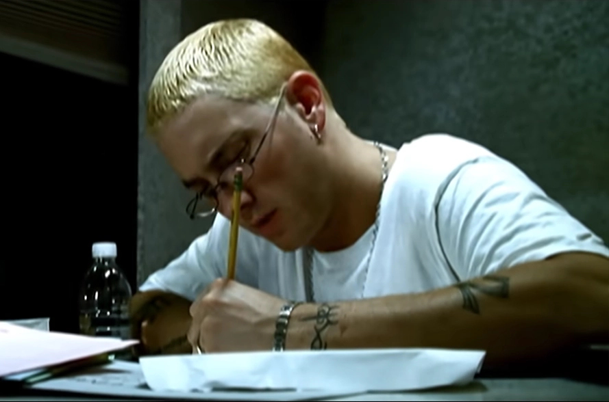 Eminem Writing Back Stan meme template