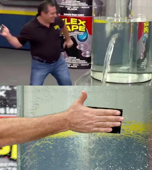 Flex Tape Water Tank Leaking Fix meme template