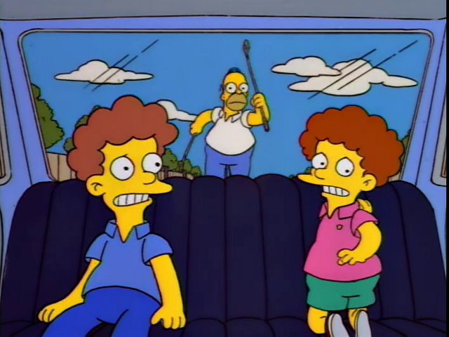 He's Gaining On Us! Homer Chasing with Golf Clubs - The Simpsons meme template variation