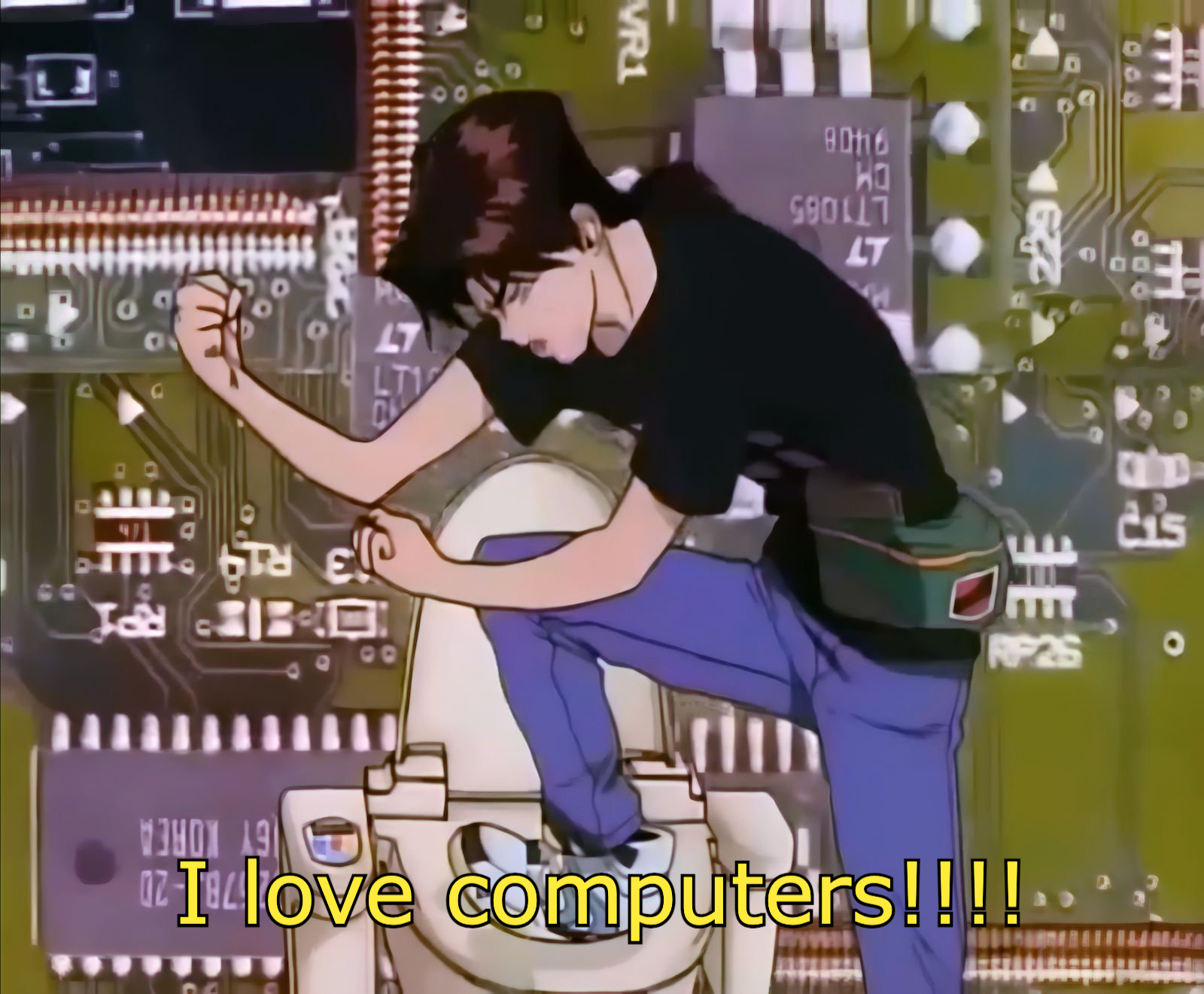 I Love Computers - Golden Boy Manga meme template variation