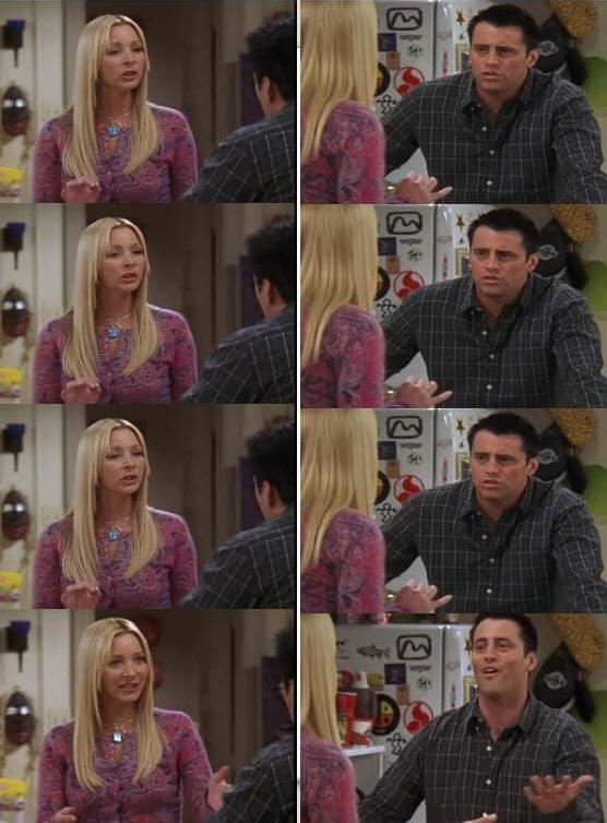 Repeat After Me - Phoebe Teaching Joey from Friends meme template