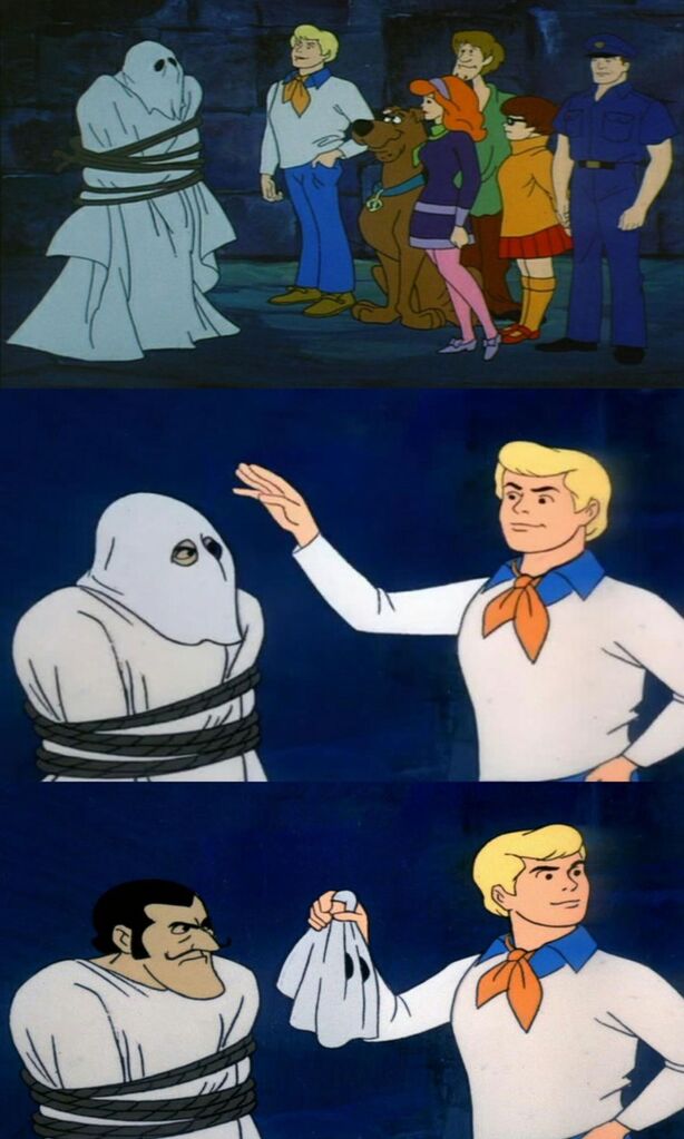 Scooby doo mask reveal meme template