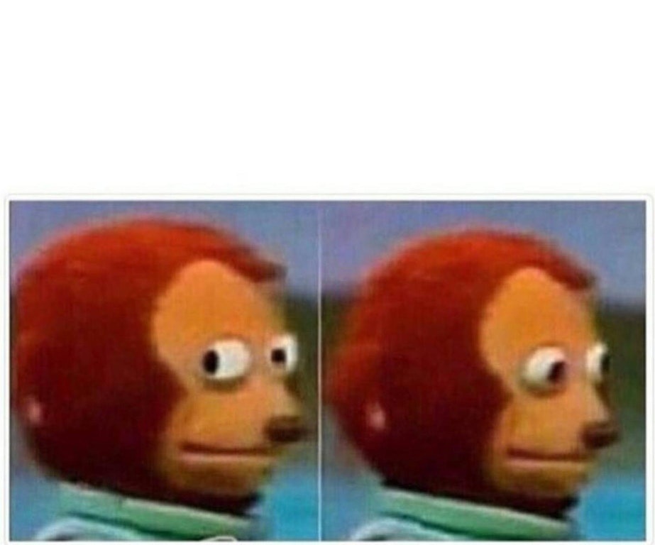 Side Eye Teddy - Monkey looking away and back meme template