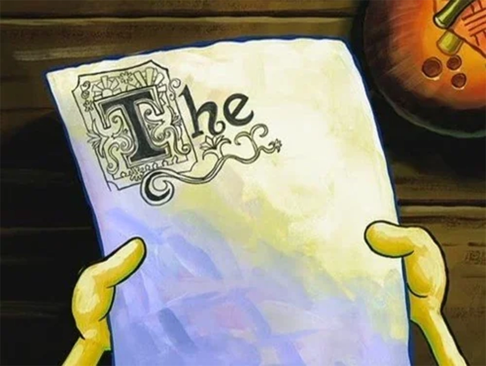 SpongeBob SquarePants Writing Essay - "The" meme template variation