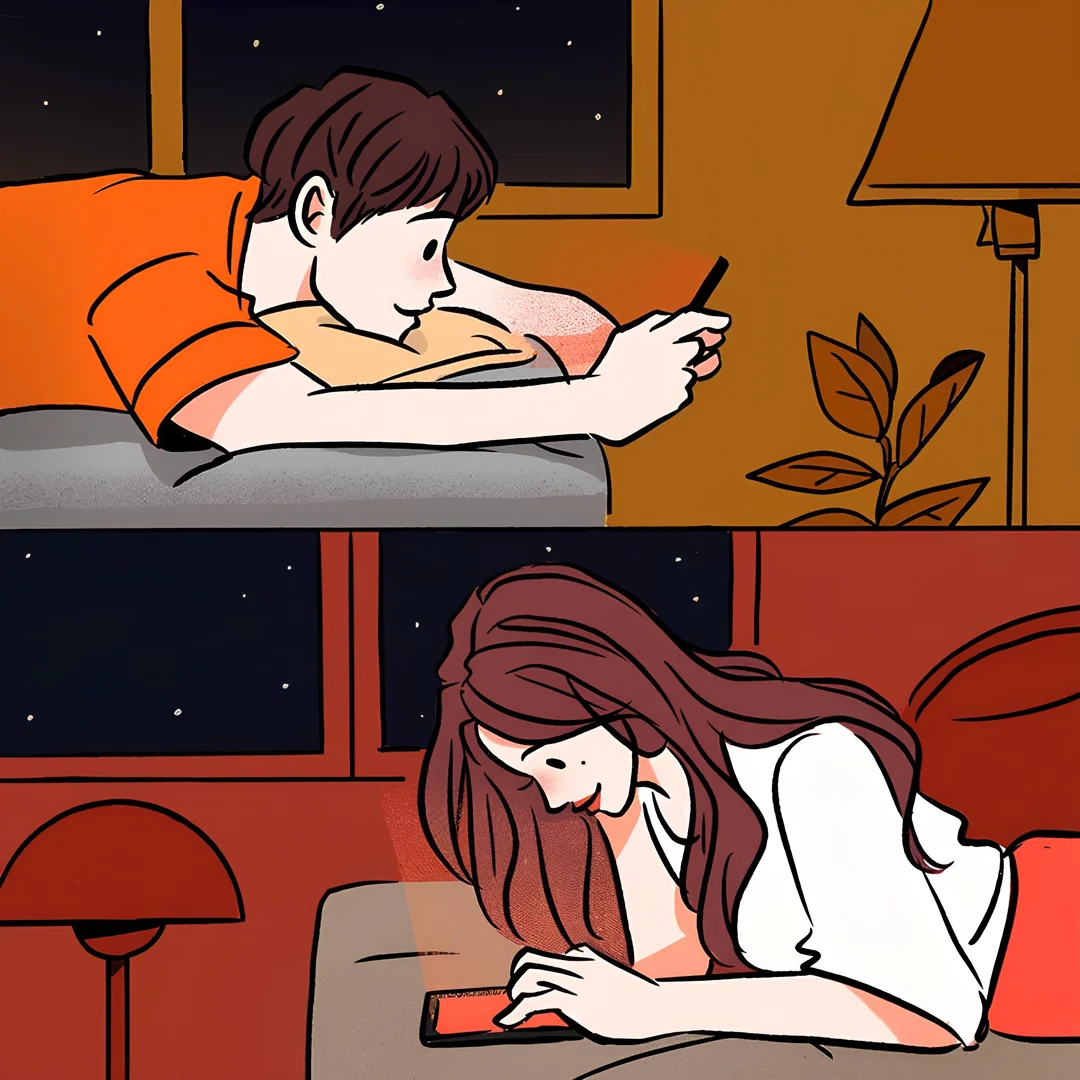 Texting Couples meme template variation