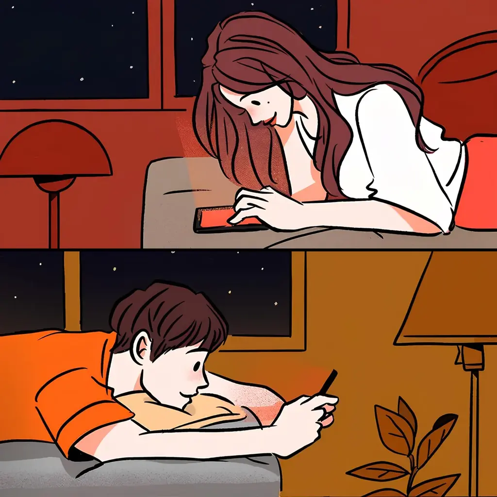Texting Couples meme template