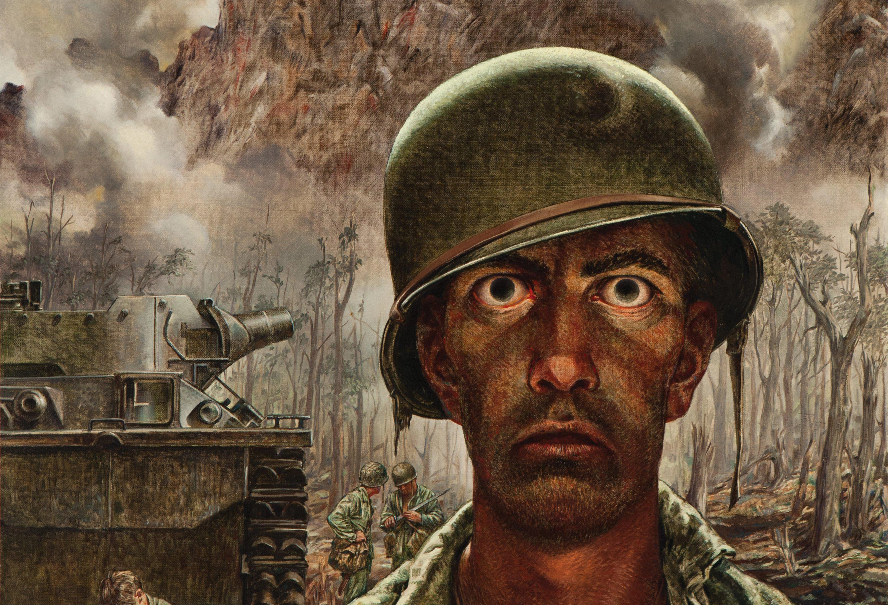 Thousand Yard Stare meme template variation