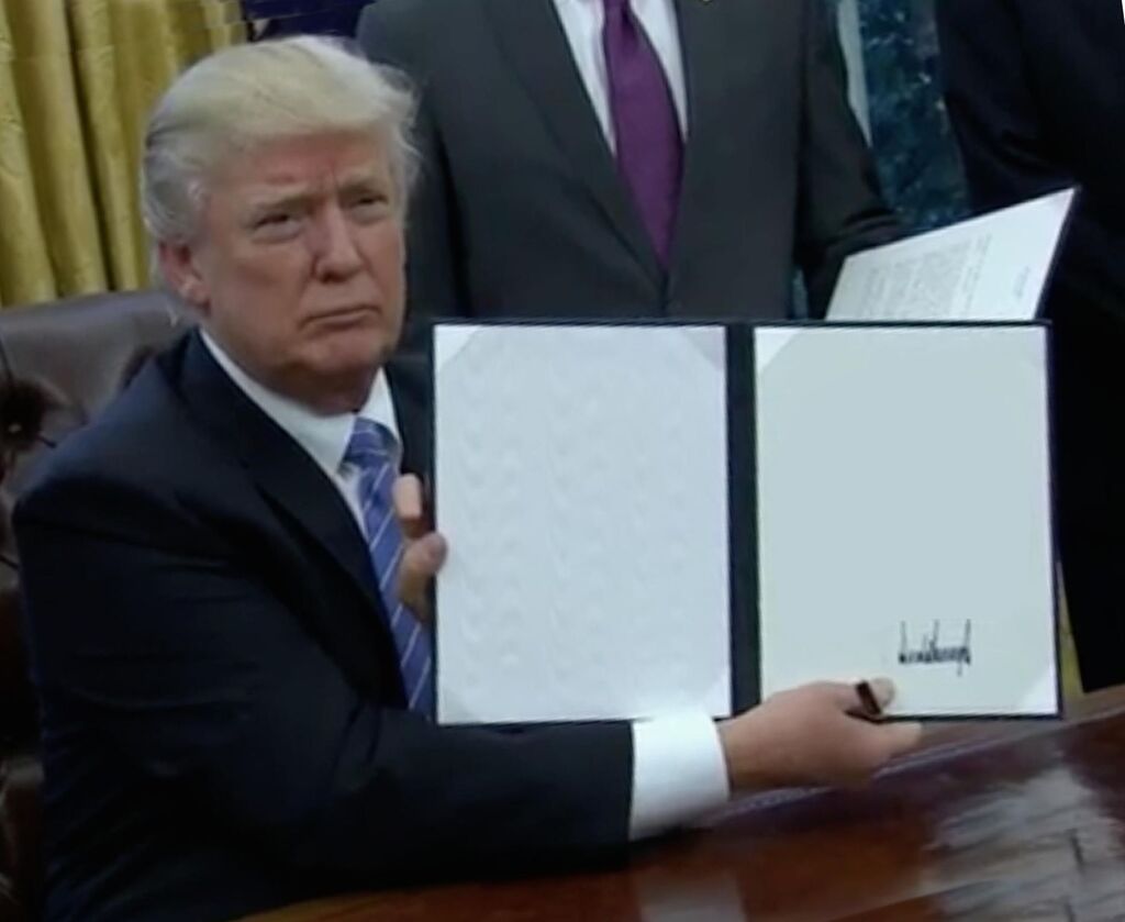 Trump Bill Signing Executive Order Trump meme template