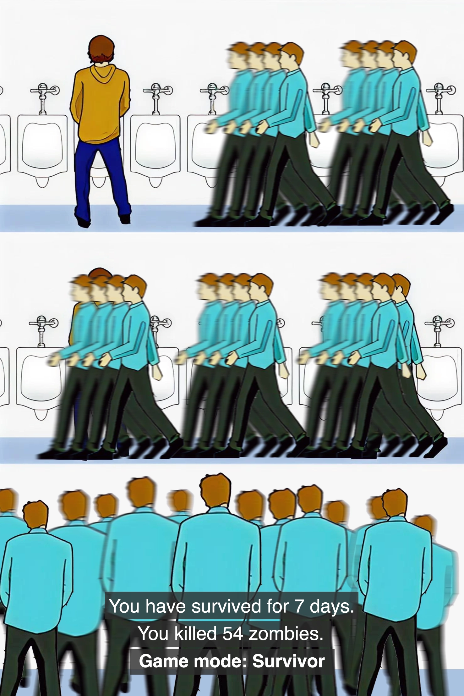 Urinal Guy meme template variation