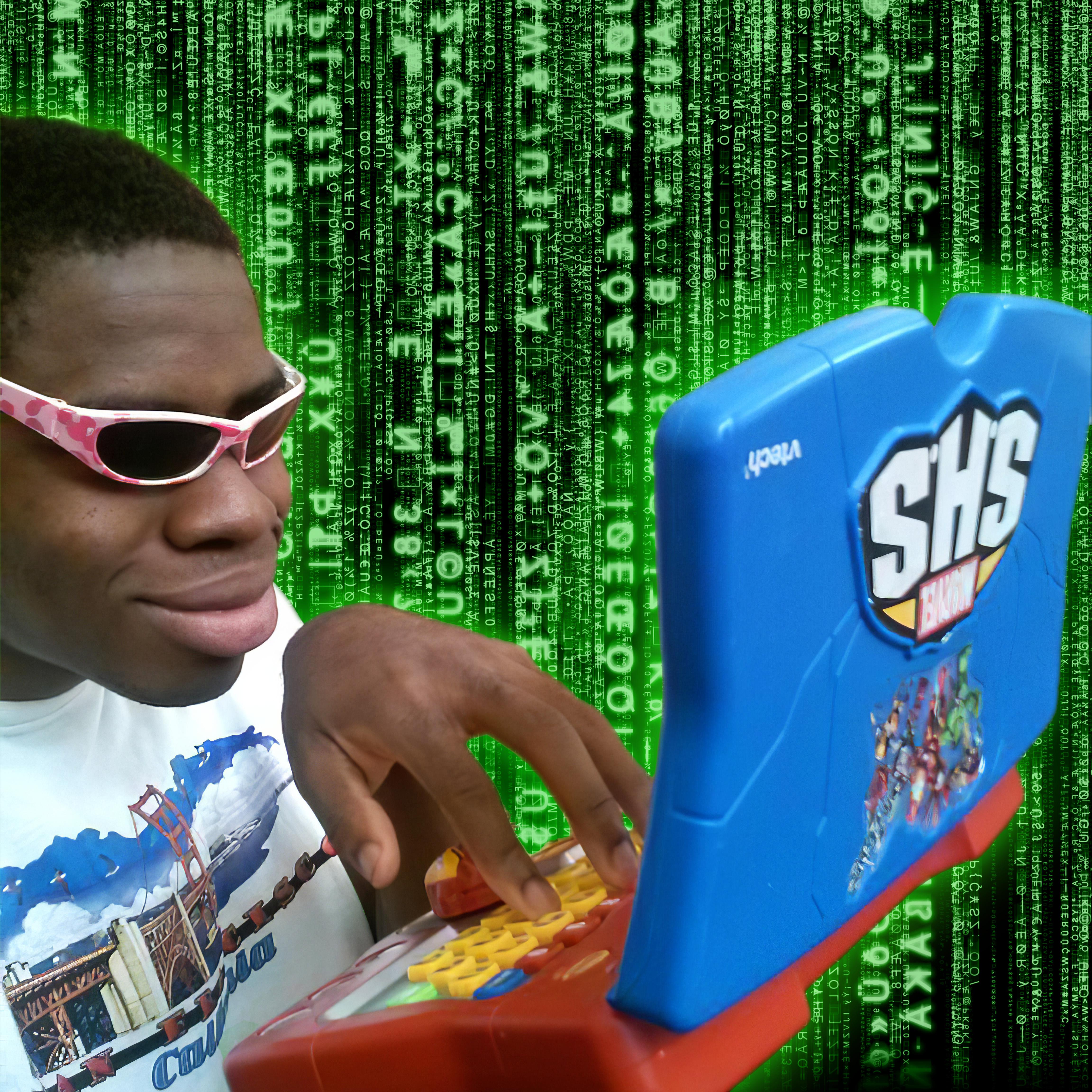 Black Hackerman in Matrix meme template