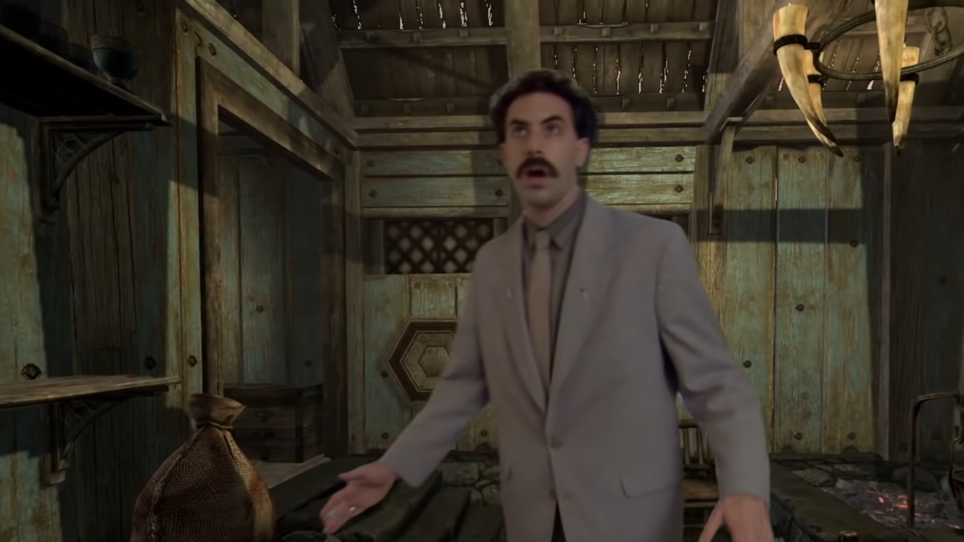 borat visits places meme template