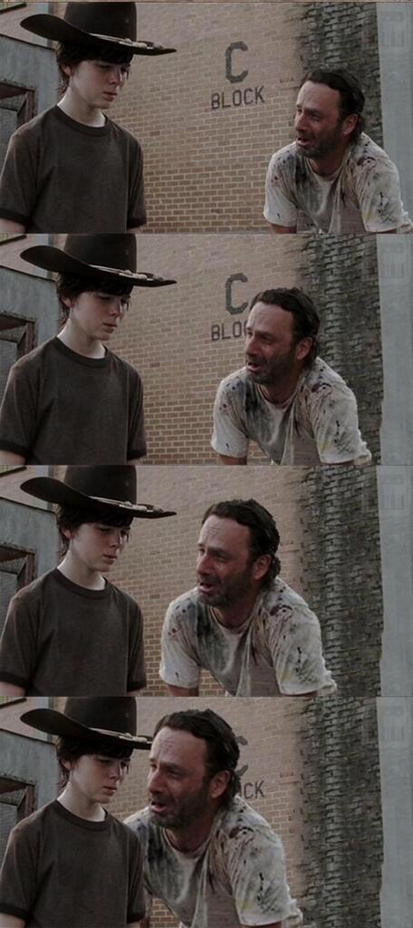 Carl! Rick and Carl from The Walking Dead meme template