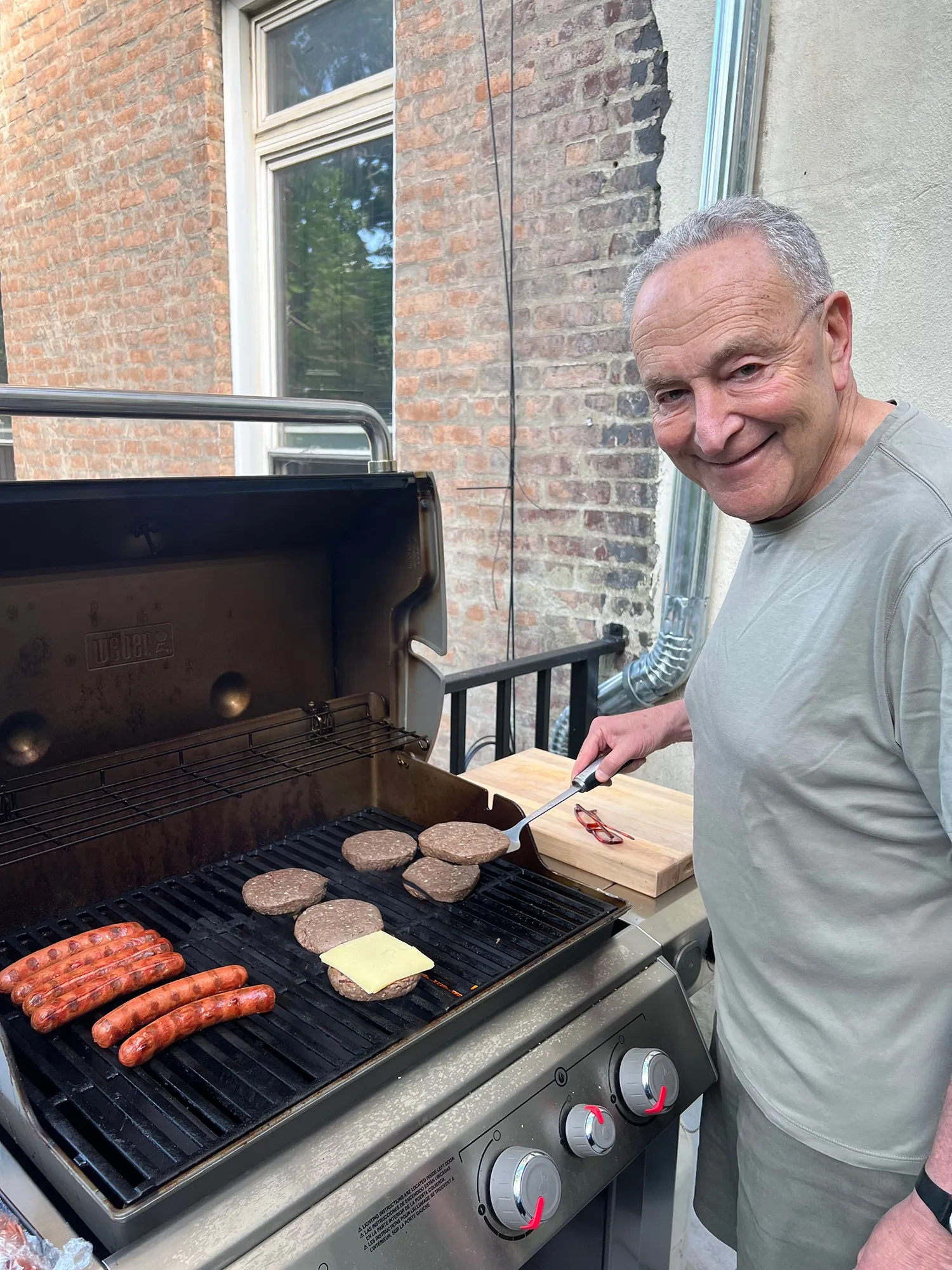 Chuck Schumer Grilling meme template