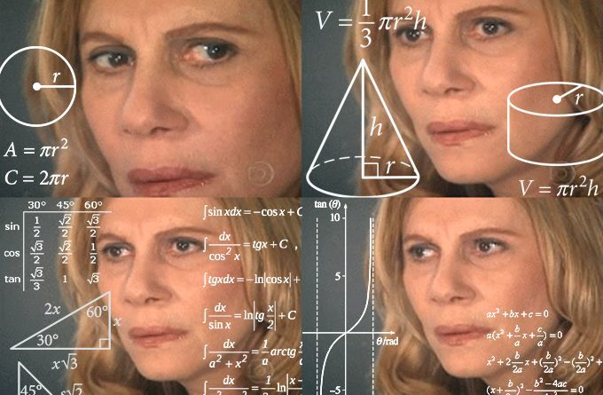 Confused Calculating Math Woman meme template