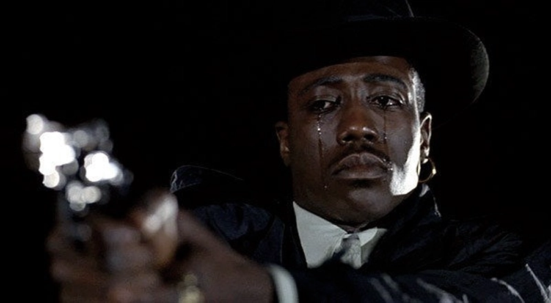 Crying Black Guy with Gun - Wesley Snipes meme template