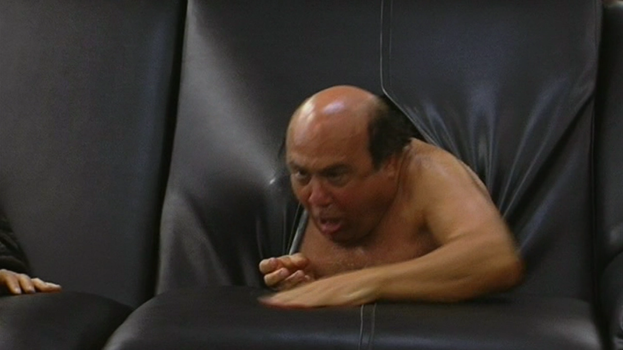 Danny DeVito Crawls Out of Couch - It's Always Sunny In Philadelphia meme template
