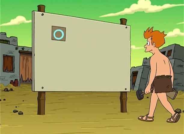 Fry Futurama Days Since Last Accident Sign meme template
