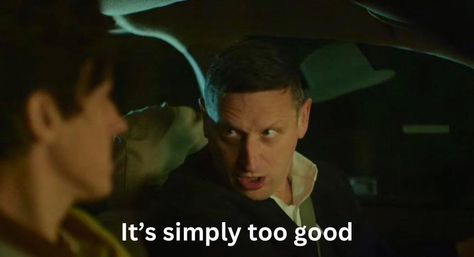 It's Simply Too Good - The Driving Crooner - I Think You Should Leave with Tim Robinson meme template