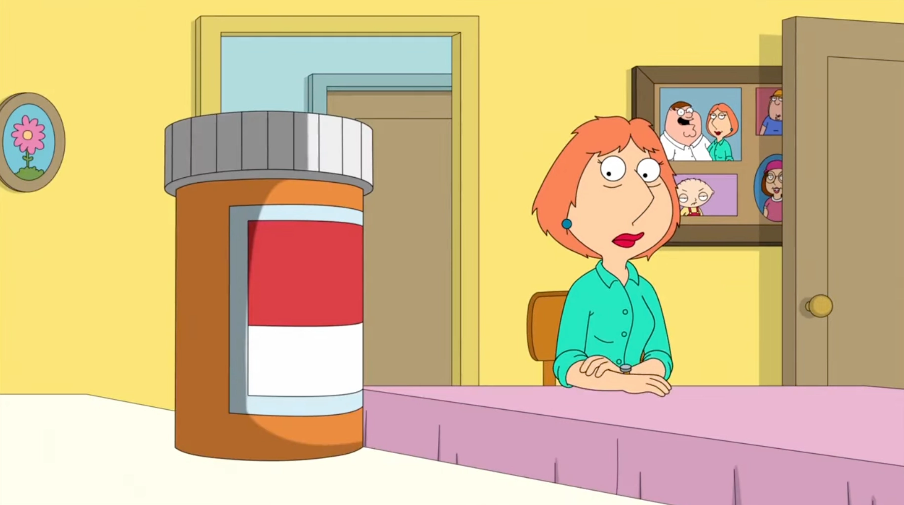 Lois Looking At Pill Bottle - Family Guy meme template