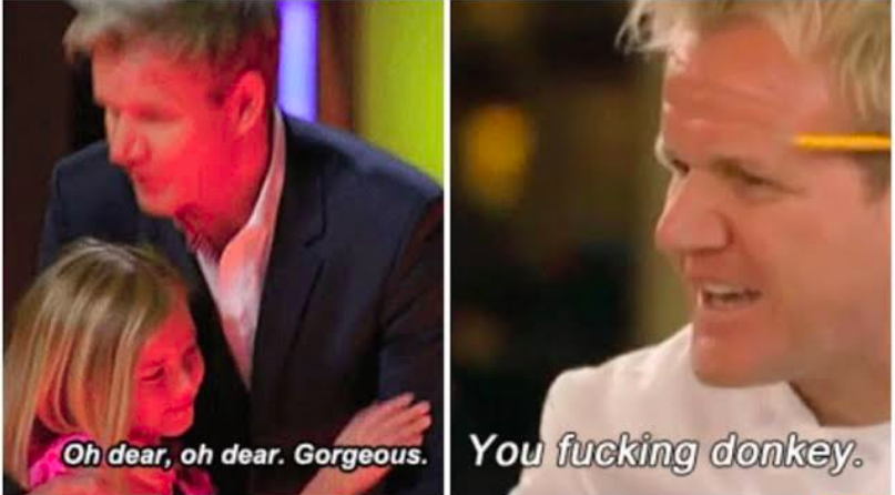 Oh dear, dear gorgeus - Gordon Ramsay kids vs adults meme template