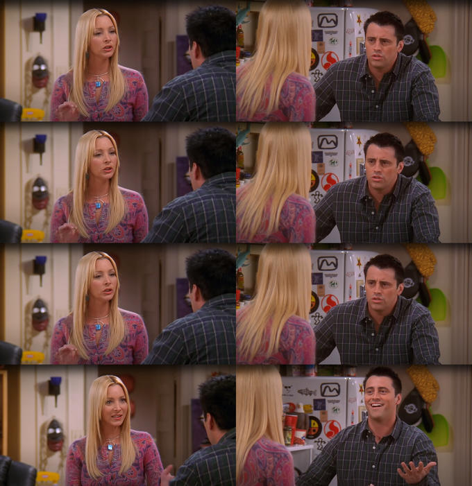 Repeat After Me - Phoebe Teaching Joey from Friends meme template