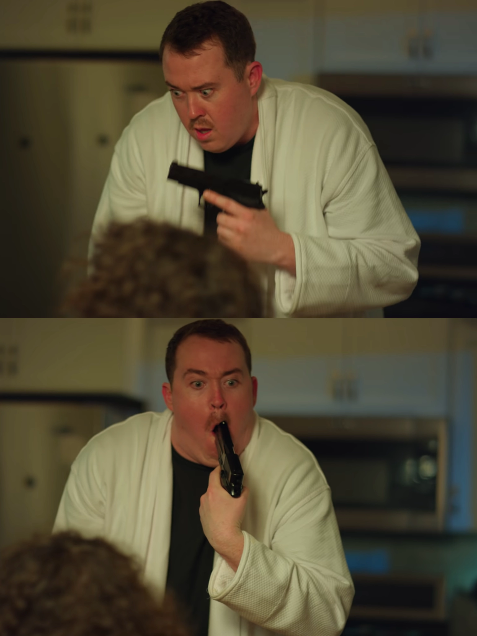 Shane Gillis Sleep Walking with Gun meme template
