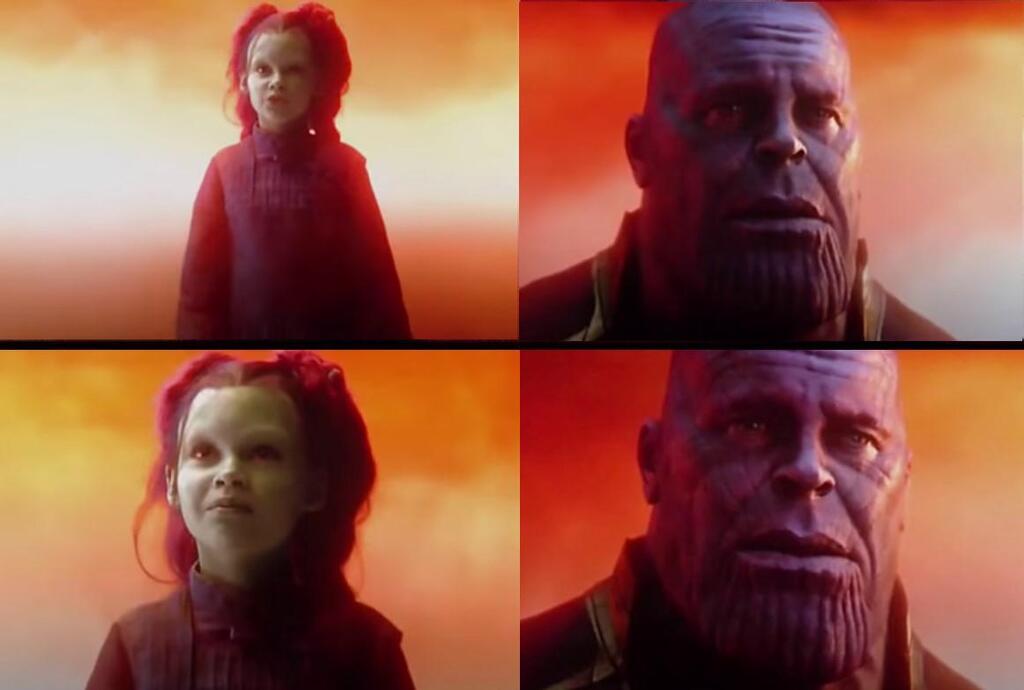 Thanos and Gamorra - What Did It Cost? Everything meme template