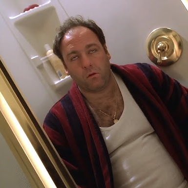 Tony Soprano has Panic Attack in Shower meme template