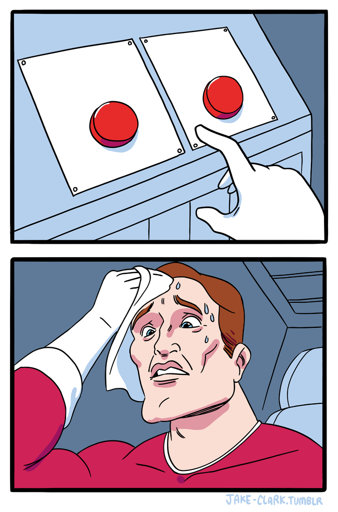 Two Red Buttons (Daily Struggle) meme template